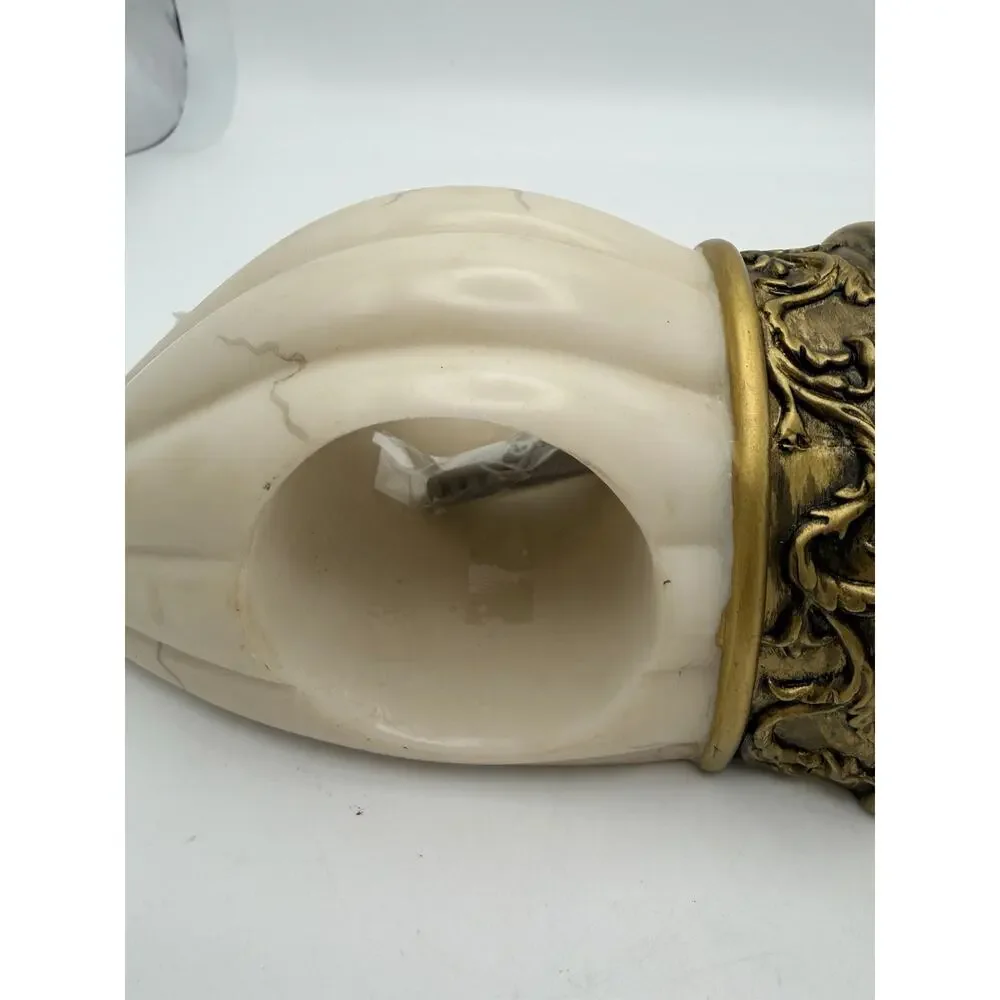 Faux Marble And Brass. Resin Composite. 1960 - 1970. Wall Pocket Sconces.